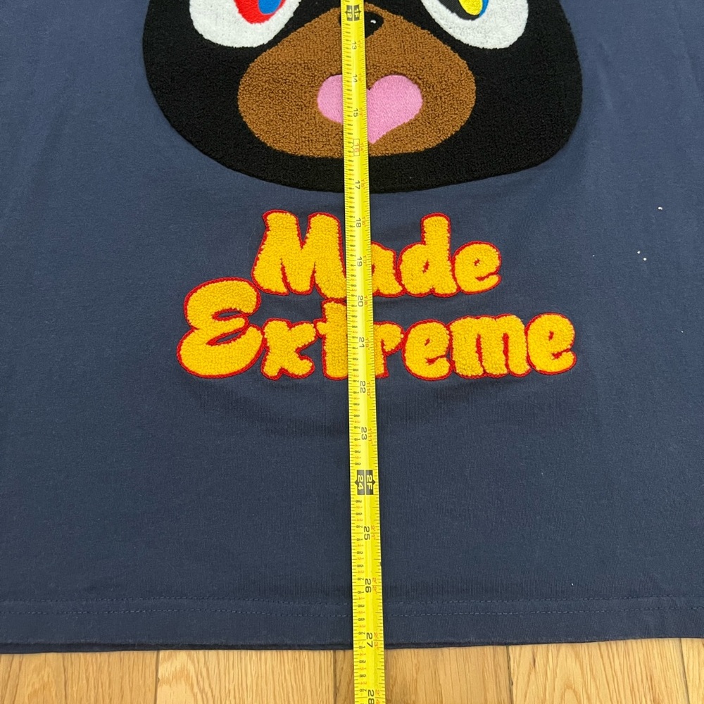 Made Extreme Kanye Dropout Bear Embroidered Blue Long Sleeve Shirt Size MediumMa - Picture 10 of 13